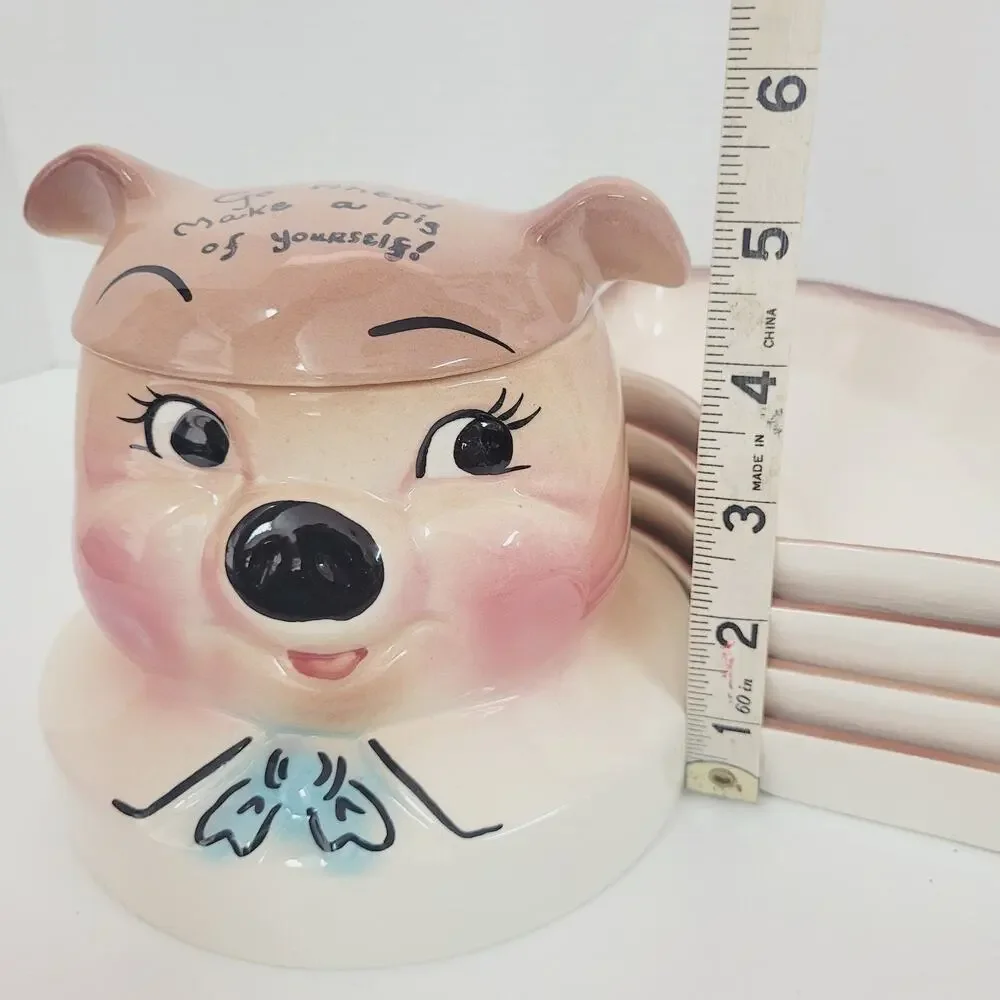 Make A Pig of Yourself 1950s Vintage DeForest of CA. Piggy Relish Serving Tray